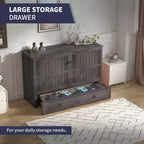 Lit escamotable Mjkone Queen Size avec chargement USB, tiroir de rangement et matelas