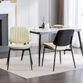 MAYEERTY Mid-Century Modern Dining Chairs - Faux Leather, Walnut Bentwood Back, Metal Legs, Adjustable Foot, Beige PU, Set of 2