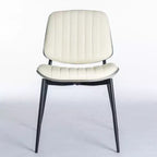 MAYEERTY Chaises de salle à manger modernes du milieu du siècle - Similicuir, dossier en bois courbé noyer, pieds en métal, pied réglable, PU beige, lot de 2