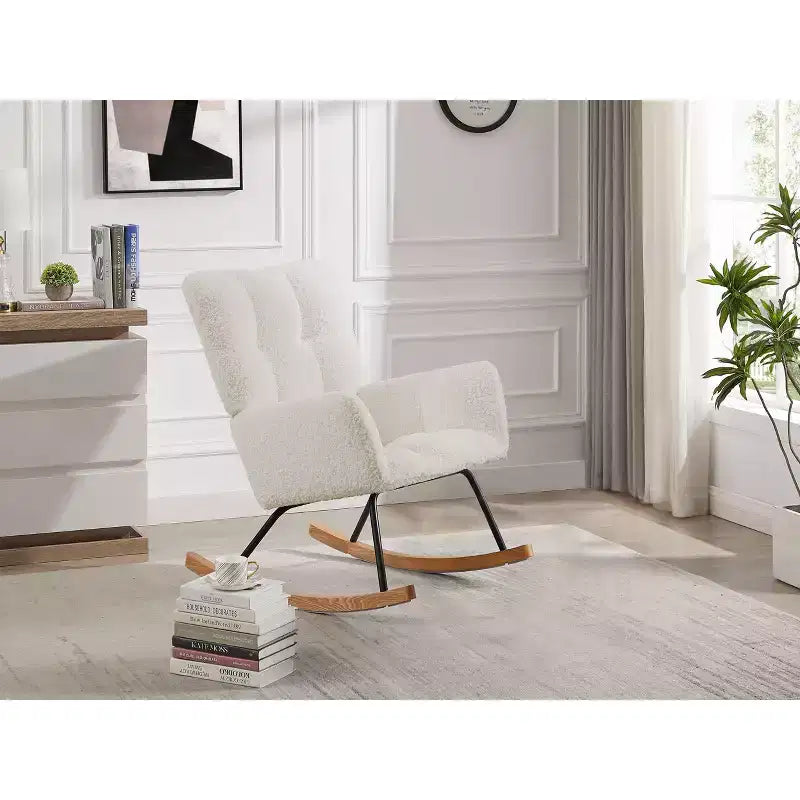 Okak Modern Glider Arm Chair,High Back Comfy Rocking Chair for Living Room,Office,Nursing,Reading