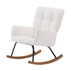 Fauteuil à bascule moderne Okak, fauteuil à bascule confortable à dossier haut pour salon, bureau, allaitement, lecture