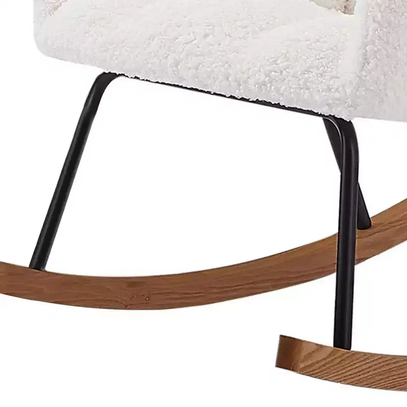 Fauteuil à bascule moderne Okak, fauteuil à bascule confortable à dossier haut pour salon, bureau, allaitement, lecture