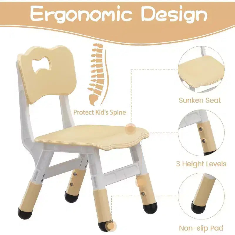 Ensemble Table et 6 Chaises pour Enfants avec Boîte de Rangement, Table et Chaises Réglables en Hauteur pour Enfants de 2 à 10 Ans, pour Garderie, Salle de Classe, Maison