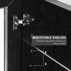 Armoire de rangement haute - Meuble de rangement avec portes vitrées pour cuisine, salle à manger