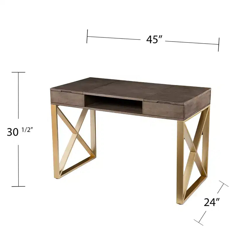 Bardmont Bureau deux tons avec rangement - Gris - SEI