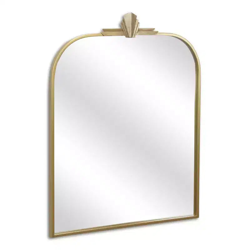 HomeRoots Miroir d'appoint en arc Art déco en métal doré 31