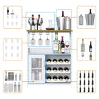 DobleePy Armoires de bar, armoires à vin, buffets, étagères réglables, adaptées aux petits meubles de bar dans les cuisines et les restaurants, couleur rétro