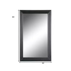 Miroir d'appoint encadré HomeRoots 26, lignes biseautées noires