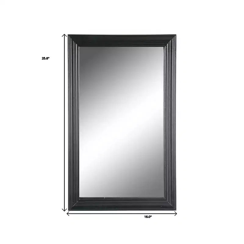 Miroir d'appoint encadré HomeRoots 26, lignes biseautées noires