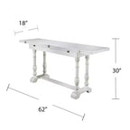 Console/Table de salle à manger pliante en tréteaux Edenderry Farmhouse - Blanc - SEI