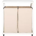 Leanna Laundry Basket with Wheels - STG1900 - White/Beige - Safavieh