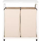 Leanna Laundry Basket with Wheels - STG1900 - White/Beige - Safavieh