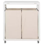 Panier à linge Leanna à roulettes - STG1900 - Blanc/Beige - Safavieh
