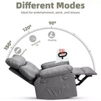 Fauteuil inclinable surdimensionné - Grand fauteuil inclinable manuel en similicuir PU pour adultes, fauteuil de relaxation au confort exceptionnel