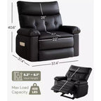 Fauteuil inclinable surdimensionné - Grand fauteuil inclinable manuel en similicuir PU pour adultes, fauteuil de relaxation au confort exceptionnel