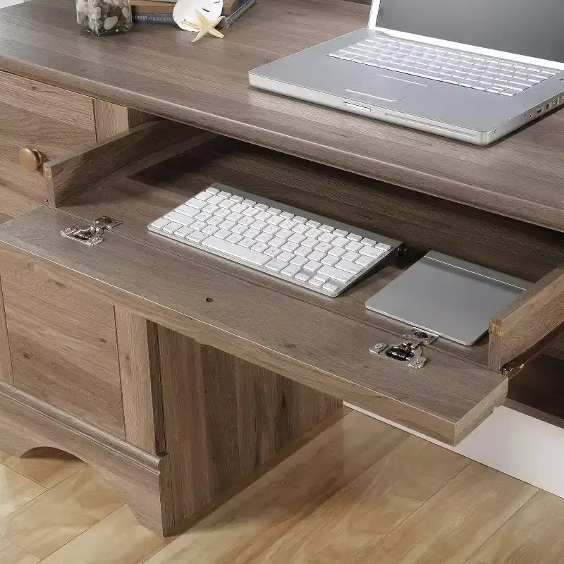 HomeStock Bureau d'ordinateur polyvalent Harbor View, finition chêne salé brun, 43,5 x 19,40 x 28,98