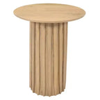 Table d'appoint Royal Hampton avec plateau rond de 20 pouces et base cannelée, en bois de manguier