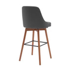 Chaise de bar pivotante HomeRoots de 30 po en similicuir gris et marron avec cadre en bois massif