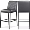 Meridian Furniture,Bryce Grey Vegan Leather Stool, Set of 2