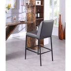 Tabourets Bryce en similicuir gris, ensemble de 2, par Meridian Furniture
