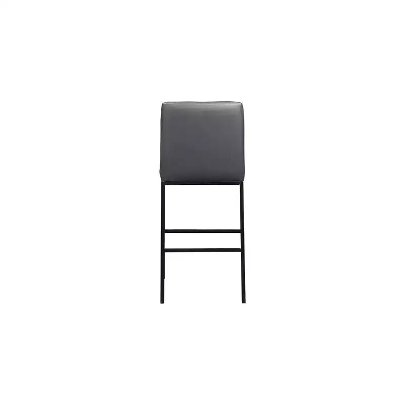 Tabourets Bryce en similicuir gris, ensemble de 2, par Meridian Furniture