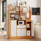 Meuble de cuisine avec tiroirs – Buffet en bois avec portes, étagère réglable, étagère de rangement, station de café pour salle à manger de cuisine