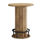 MAYEERTY Table de bistrot ronde style industriel/ferme, Table de bar robuste en bois pour petits espaces, Maison, Café et Bureau, Montage facile
