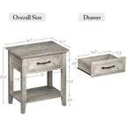 Table de chevet avec tiroir et 2 étagères de rangement, table d'appoint polyvalente pour chambre à coucher, salon, dortoir et petits espaces