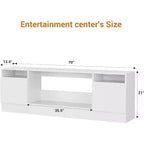 Meuble TV pour téléviseur jusqu'à 75 pouces, meuble de divertissement moderne avec armoire de rangement, s'adapte à une cheminée électrique de 36 pouces