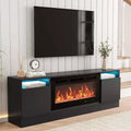 TV Stand for TV Up to 75 Inch, Modern Entertainment Center with Storage Cabinet, Fits into 36 Electric Fireplace