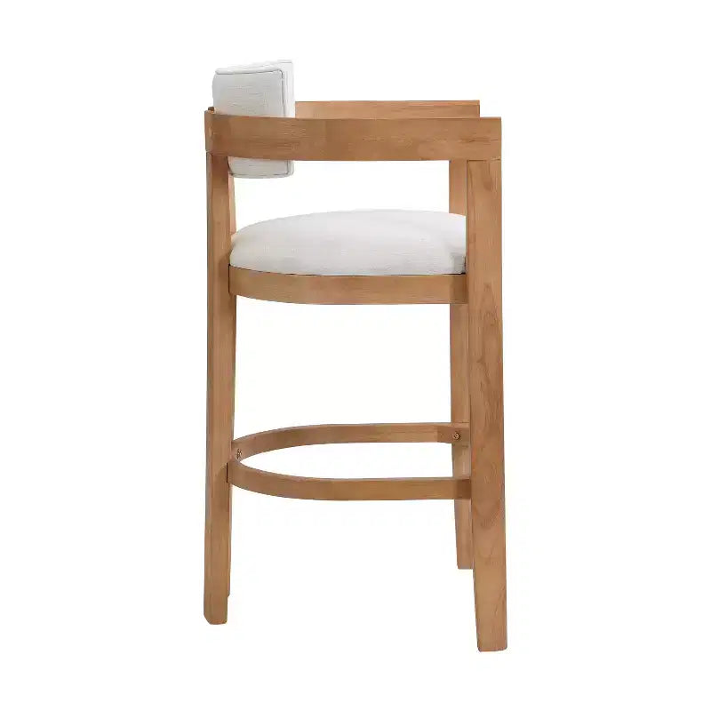 Tabouret de bar rembourré Christopher Knight Home Peyton en bois d'hévéa avec dossier ouvert incurvé (Lot de 2)