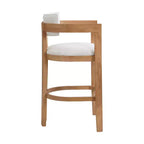 Tabouret de bar rembourré Christopher Knight Home Peyton en bois d'hévéa avec dossier ouvert incurvé (Lot de 2)