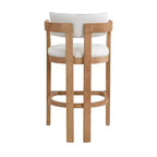 Tabouret de bar rembourré Christopher Knight Home Peyton en bois d'hévéa avec dossier ouvert incurvé (Lot de 2)