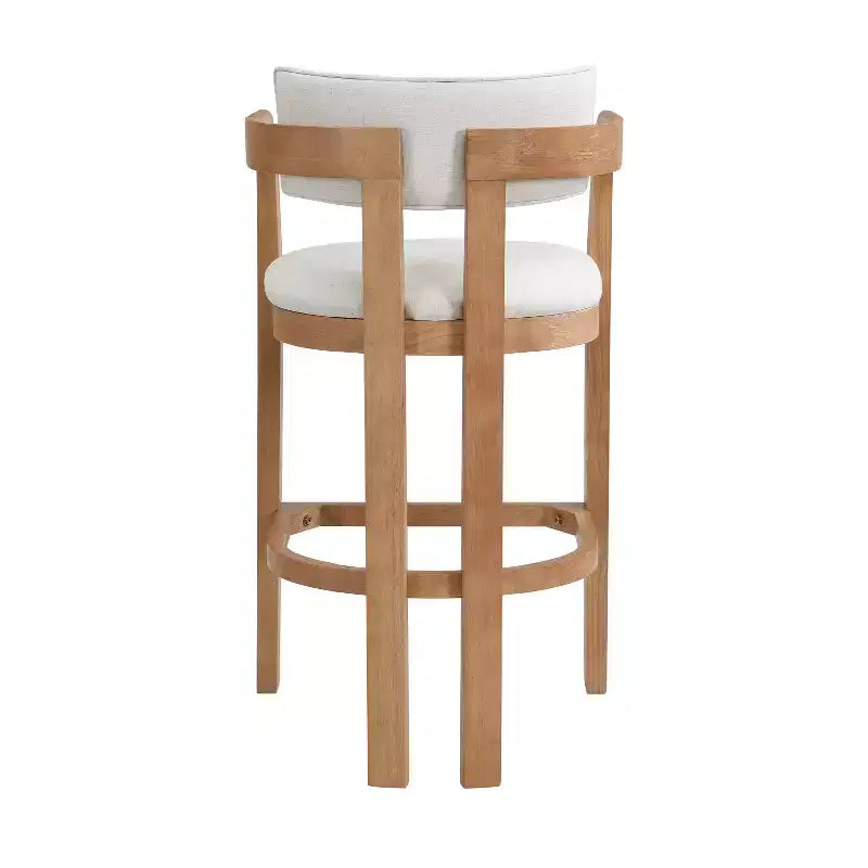 Tabouret de bar rembourré Christopher Knight Home Peyton en bois d'hévéa avec dossier ouvert incurvé (Lot de 2)