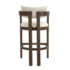 Tabouret de bar rembourré Christopher Knight Home Peyton en bois d'hévéa avec dossier ouvert incurvé (Lot de 2)