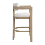 Tabouret de bar rembourré Christopher Knight Home Peyton en bois d'hévéa avec dossier ouvert incurvé (Lot de 2)