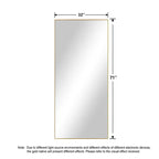 PexFix Miroir de Poutre Pleine Longueur 71x31 en Aluminium à Bord Fin et Angle Droit avec Support