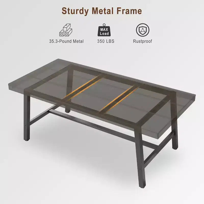 Table à manger de style industriel pour 6 à 8 personnes, table de cuisine en bois de 180 cm de long avec cadre métallique durable, finition noire, pour salle à manger ou cuisine