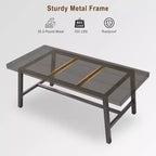 Table à manger de style industriel pour 6 à 8 personnes, table de cuisine en bois de 180 cm de long avec cadre métallique durable, finition noire, pour salle à manger ou cuisine