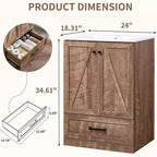 Meuble-lavabo de salle de bain Mastgoal 24 style ferme avec évier, commode de salle de bain avec grand tiroir de rangement