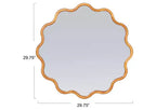 Miroir ondulé avec cadre en bois festonné