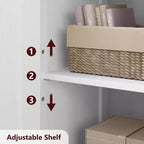Meuble de rangement de salle de bain, meuble de rangement de linge autonome avec portes et étagères, meuble de rangement de cuisine en bois, pour salon,