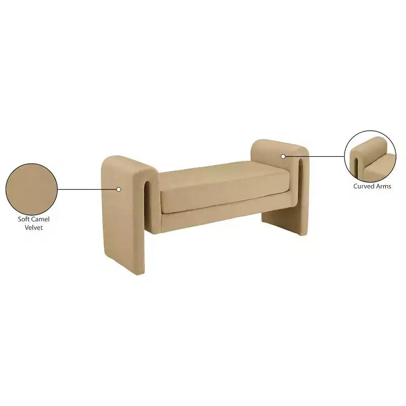 Meridian Furniture,Banc en velours Sloan