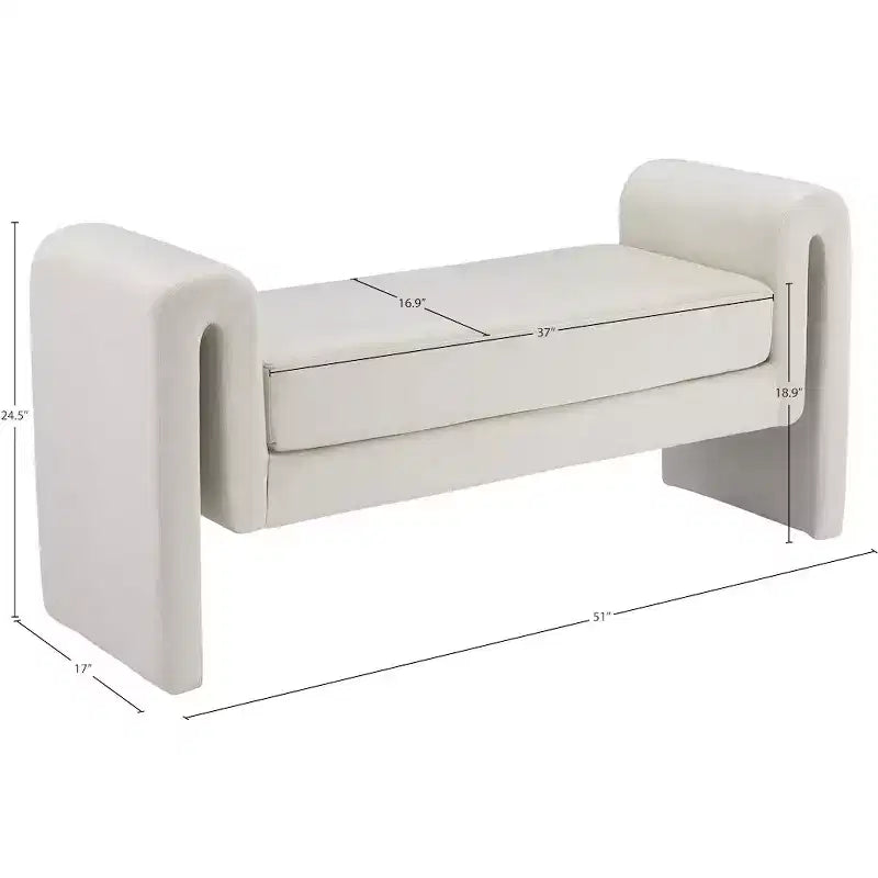 Meridian Furniture,Banc en velours Sloan