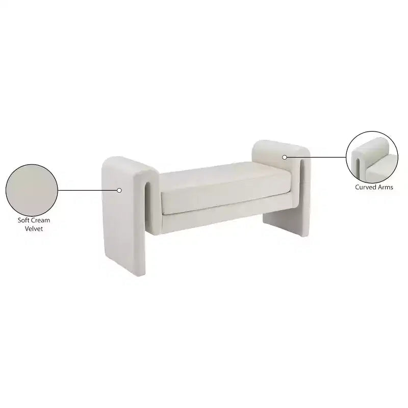 Meridian Furniture,Banc en velours Sloan