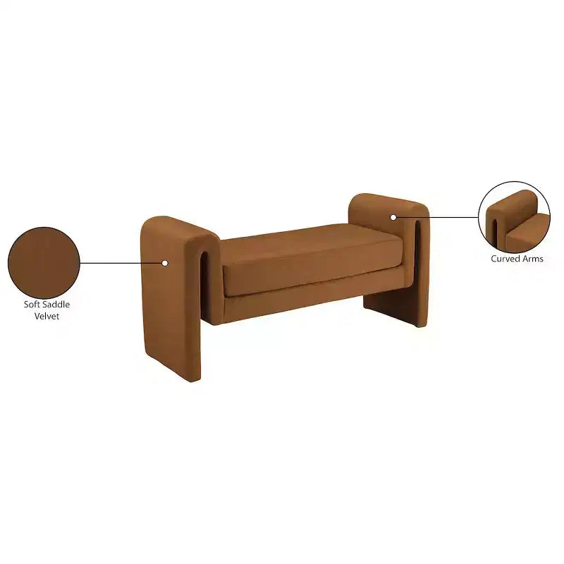 Meridian Furniture,Banc en velours Sloan