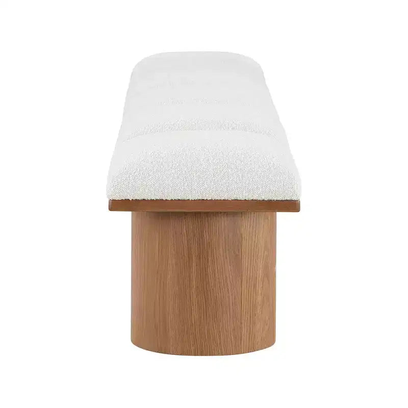 Meridian Furniture, Banc en Tissu Bouclé Crème Pavilion
