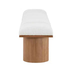 Meridian Furniture, Banc en Tissu Bouclé Crème Pavilion