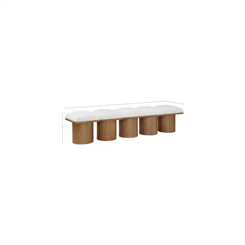 Meridian Furniture, Banc en Tissu Bouclé Crème Pavilion