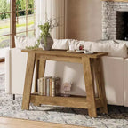 Console en bois Lantine 41,3 po, table d'entrée à 2 niveaux avec rangement, table de canapé derrière le canapé pour le salon, le couloir, le foyer